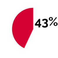 43%