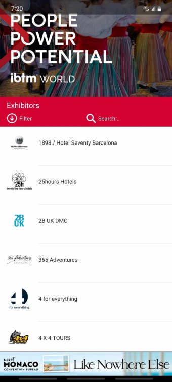 IBTM World Mobile App - Exhibitor Directory