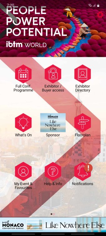 IBTM World Mobile App - Menu