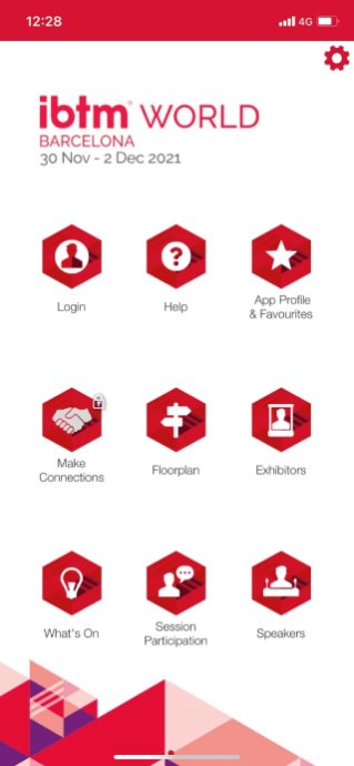 IBTM World Mobile App - Menu