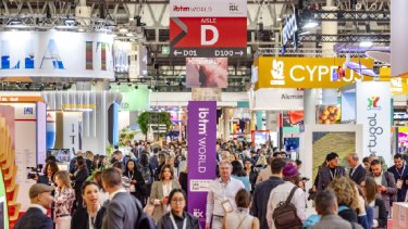 Busy aisle of people at IBTM World